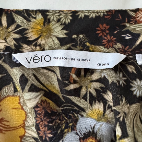 Véro - Brown Floral Belted Midi Dress - Picture 13 of 15